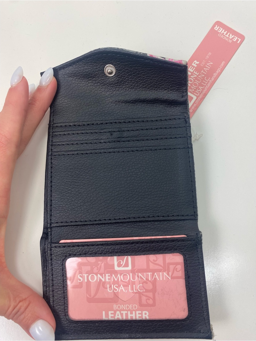 Stone Mountain Accessories Gray Wallet with Pink Floral Accent - Picture 3 of 7